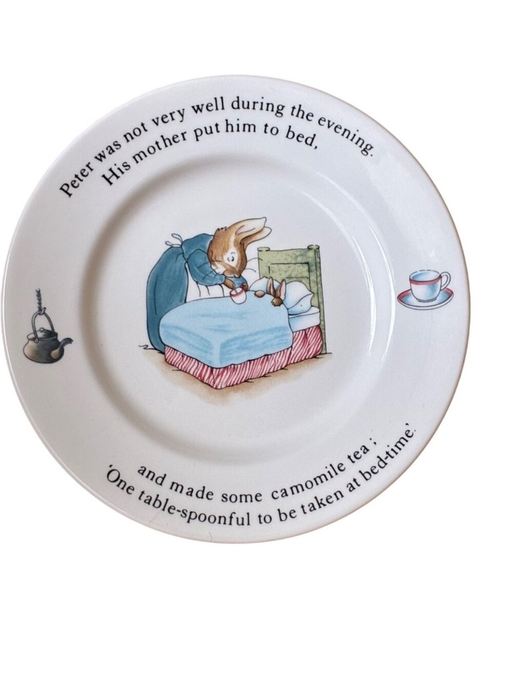 Beatrix Potter Peter Rabbit Wedgwood Ceramic Plate Made In England 7" 1980s Vint